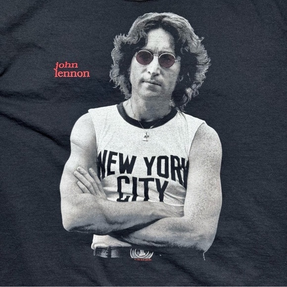 Vintage John Lennon Shirt Extra Large Crewneck Tee New York City 90s Bob Gruen - Picture 2 of 6
